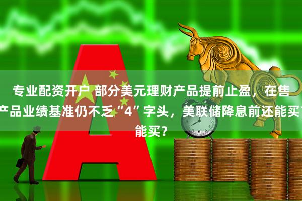 专业配资开户 部分美元理财产品提前止盈，在售产品业绩基准仍不乏“4”字头，美联储降息前还能买？